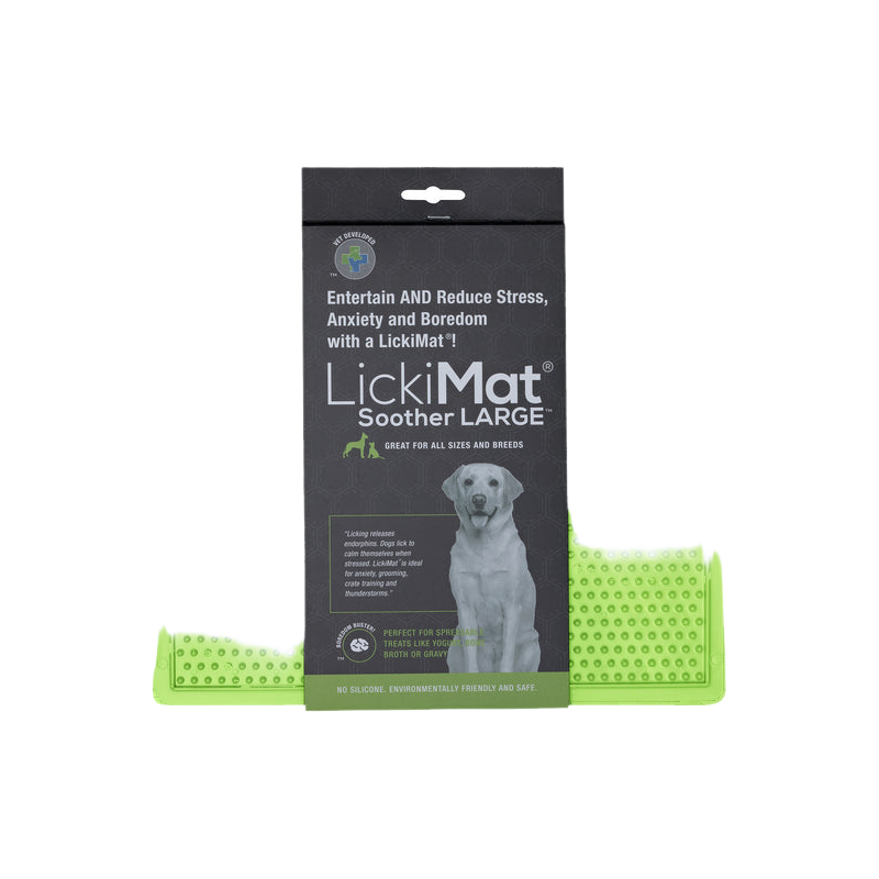 Tapis vert anis à picots et son emballage noir