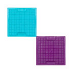 Deux carrés turquoise et violet à quadrillage en relief