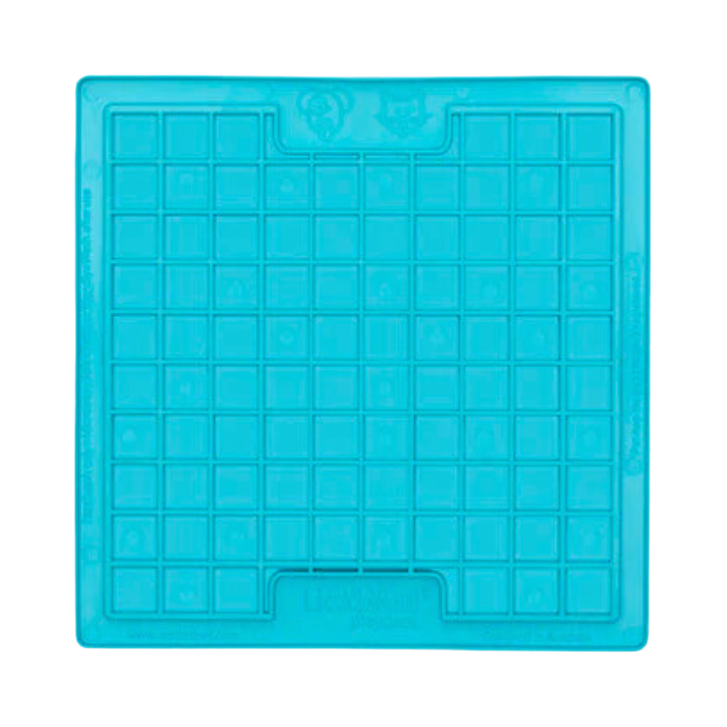 Carré turquoise à cases quadrillées vu de dessus