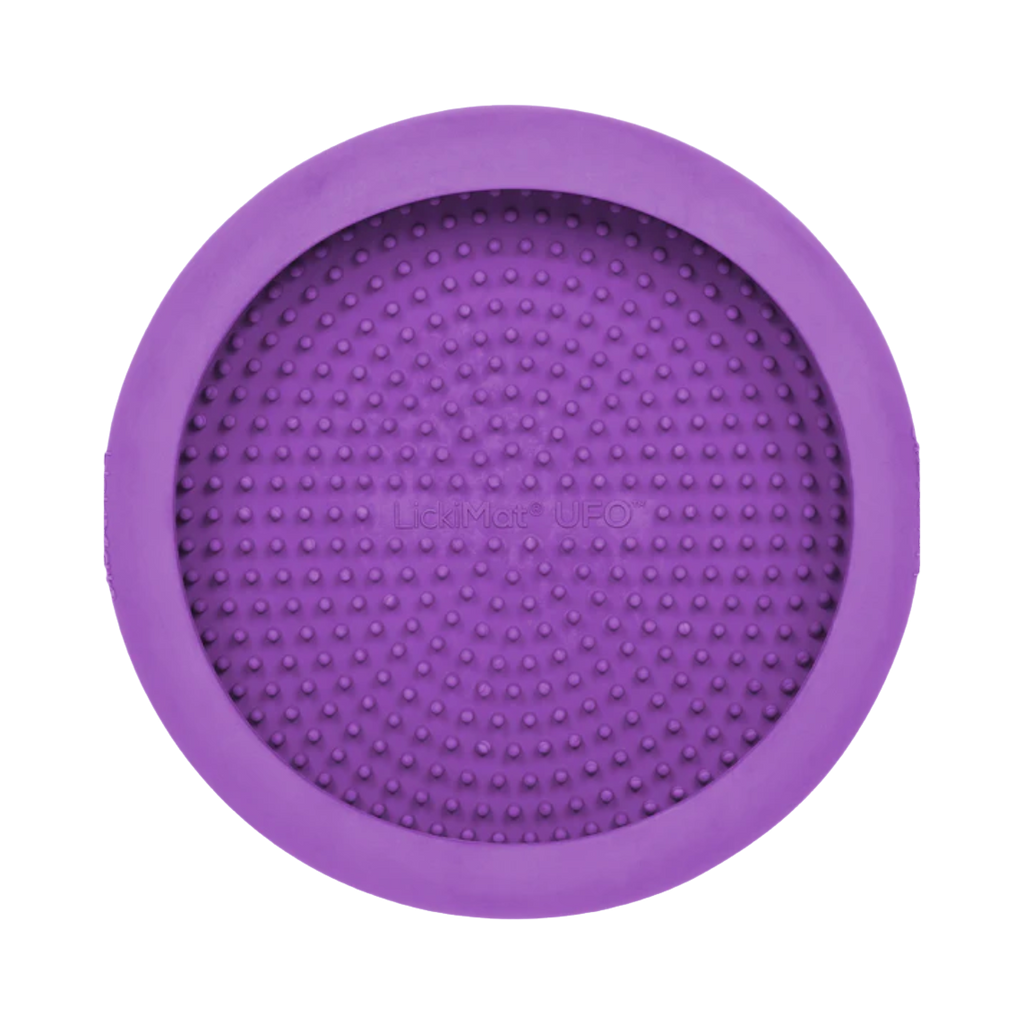 Tapis UFO violet vu de dessus, surface à picots