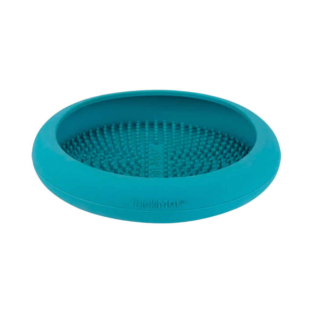 Tapis UFO turquoise vu de profil