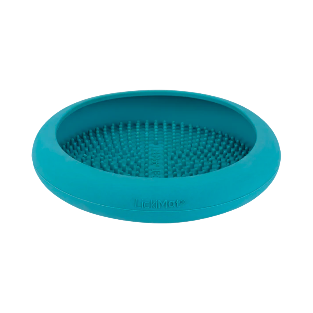Tapis UFO turquoise vu de profil