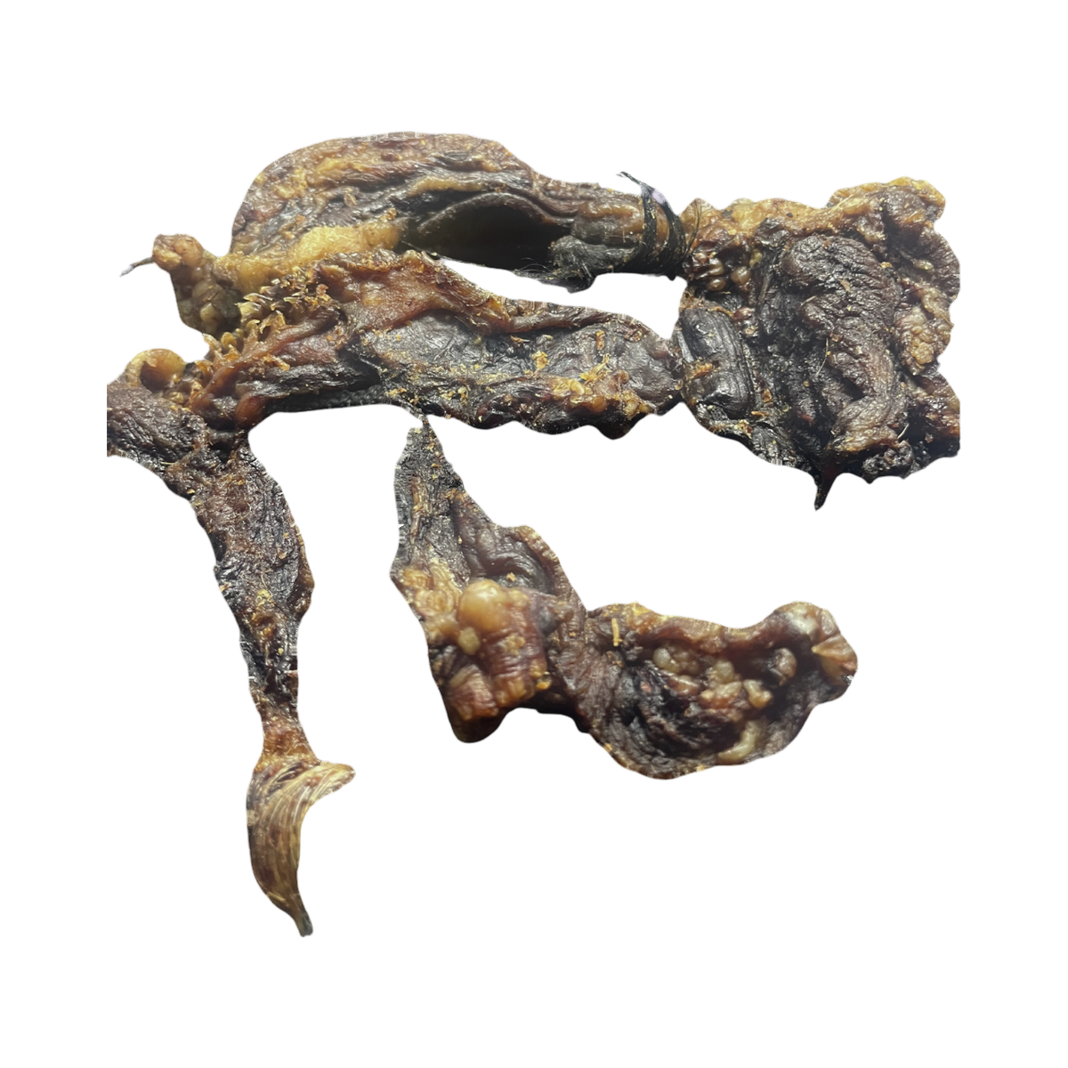 Lèvres de bœuf séchées, pièces sombres et irrégulières