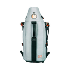 Sac gris clair vu de face, hublot et bretelles