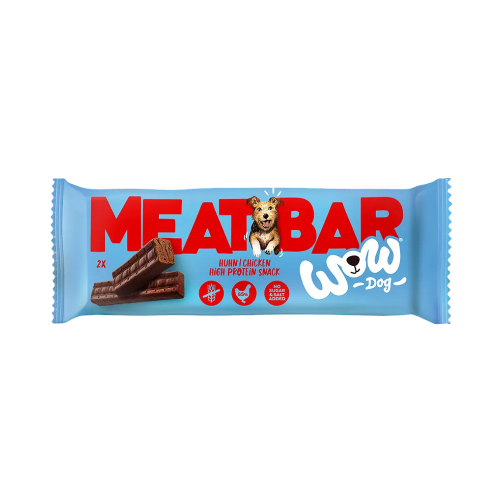 Barre Meat Bar emballage bleu et rouge