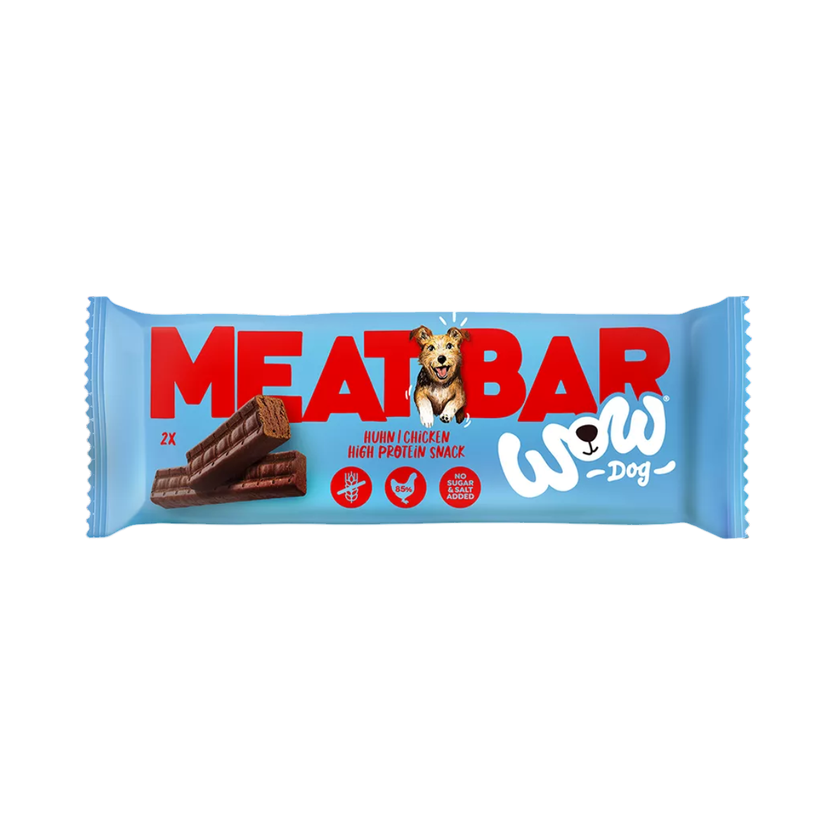 Barre Meat Bar emballage bleu et rouge