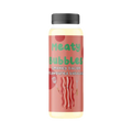 Flacon rose et crème illustré de tranches de bacon