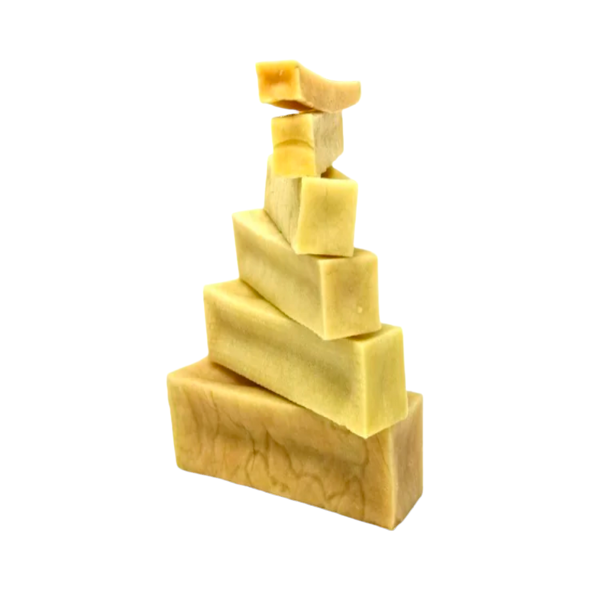 Bâtons de fromage de yak empilés du plus grand au plus petit