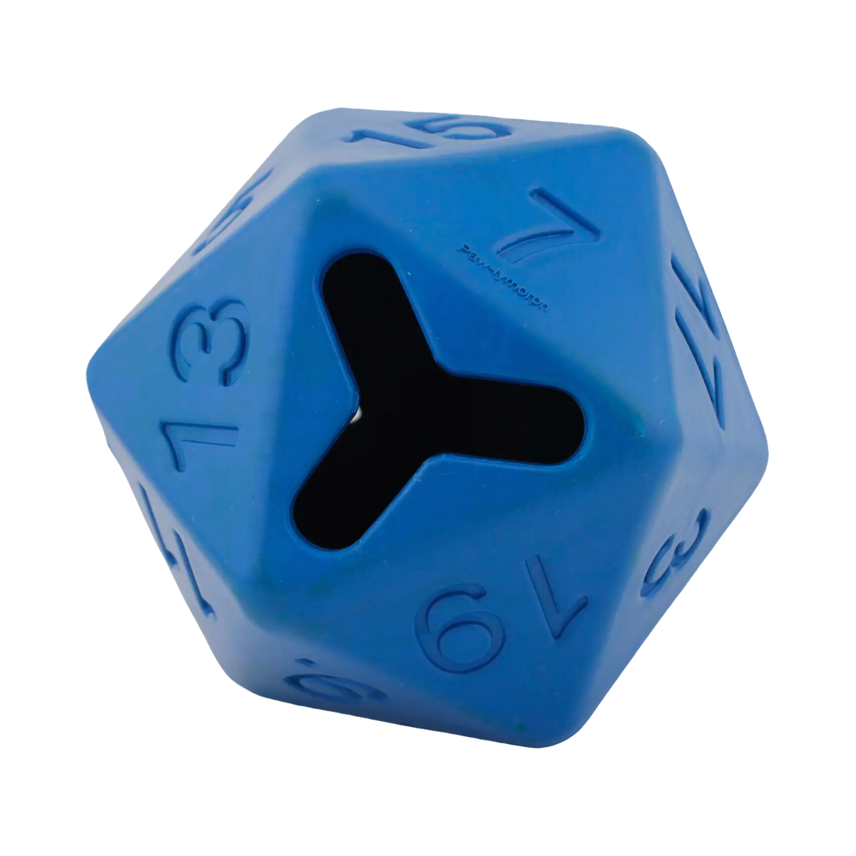 Dé bleu vu de face avec son ouverture en Y