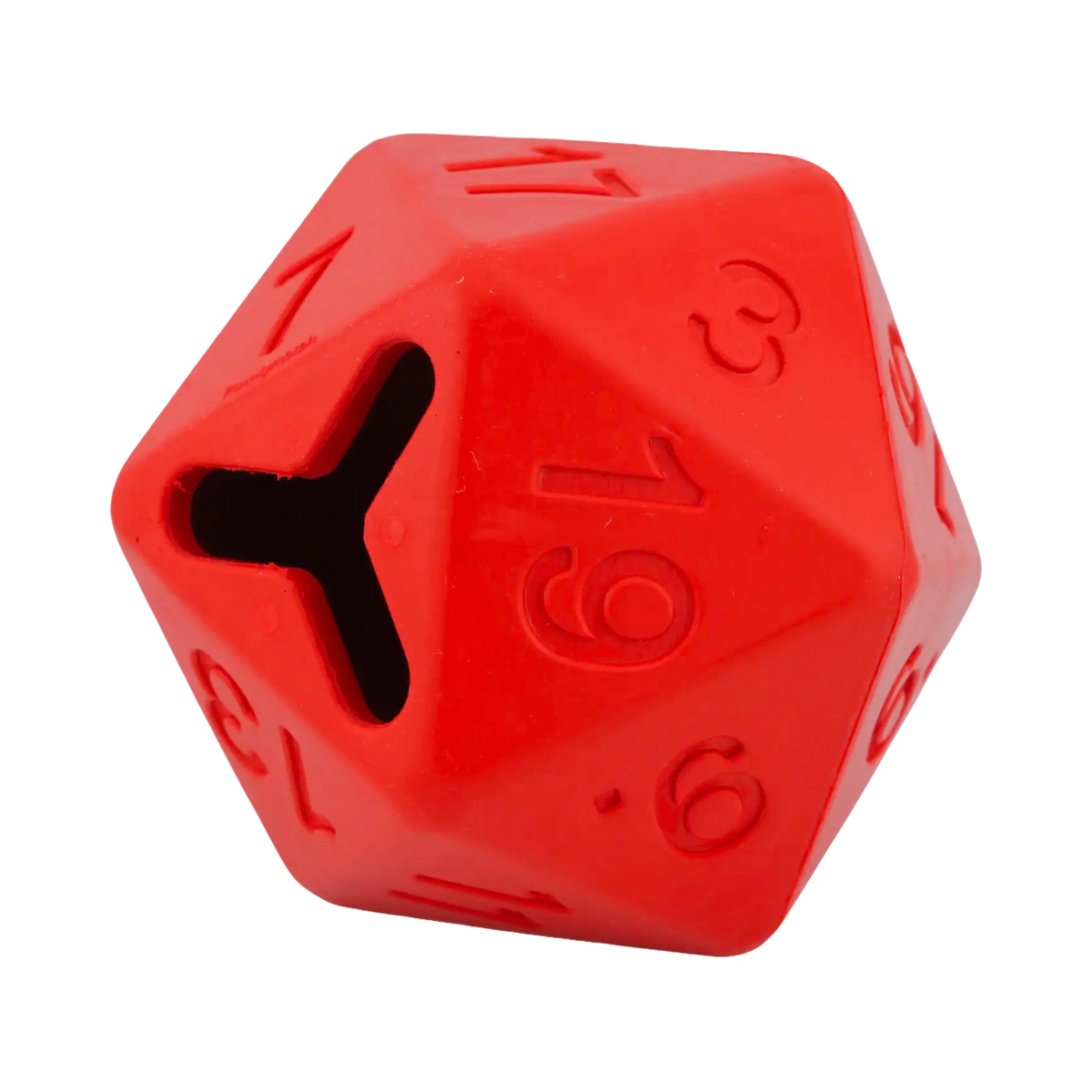 Dé rouge vu de face avec son ouverture en Y