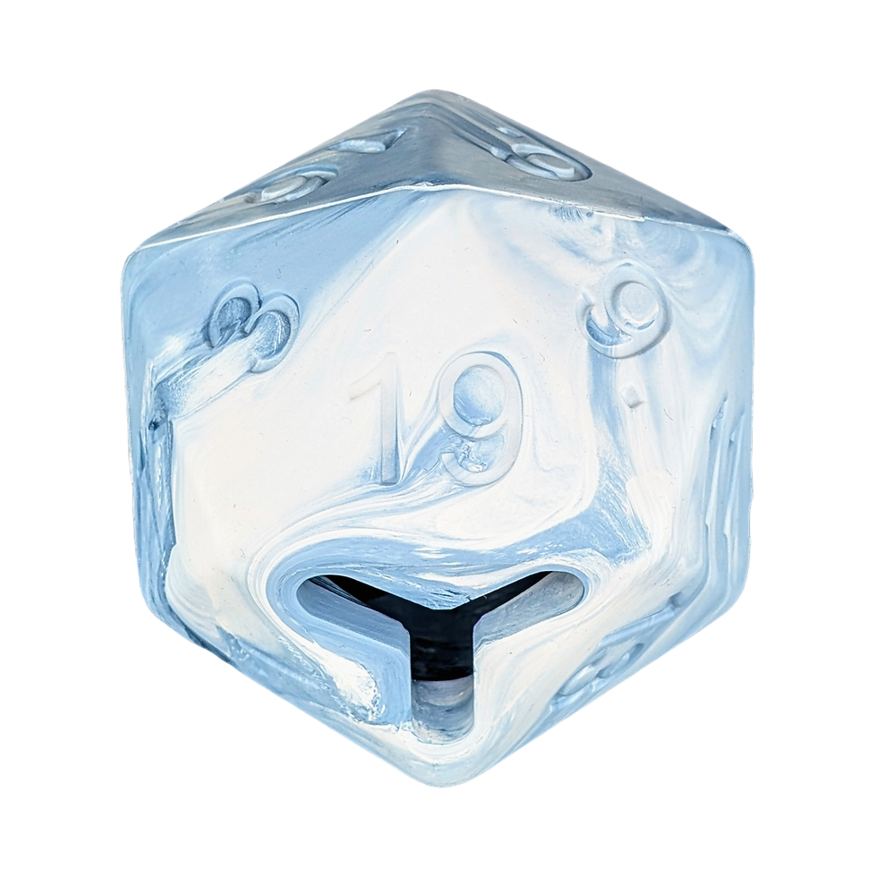 Dé transparent translucide avec ouverture en Y
