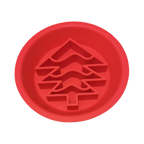 Face rouge en relief de sapin festif