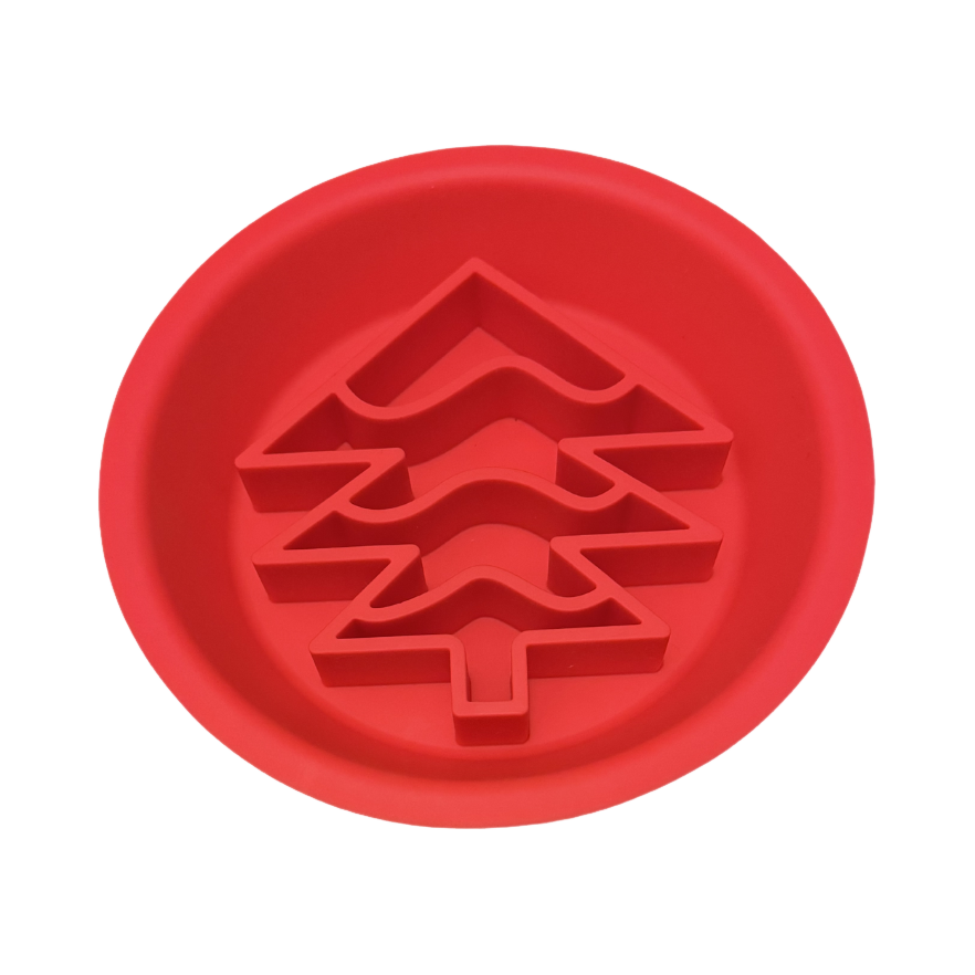 Face rouge en relief de sapin festif