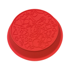 Face rouge décorée de motifs de Noël variés