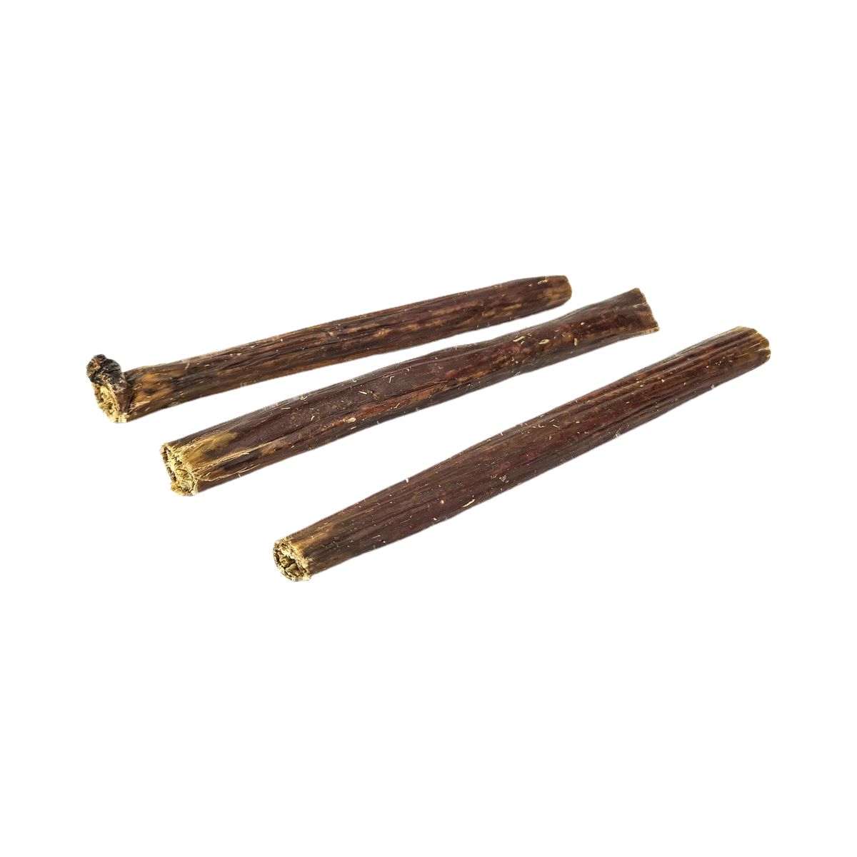 Trois œsophages de bœuf ronds séchés