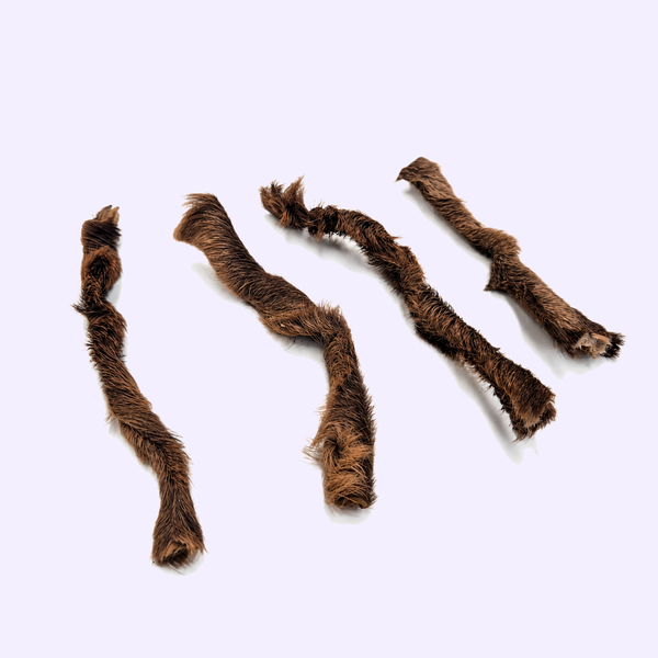 Peau de cerf avec poils pour chien – mastication naturelle – 15 cm – 100 g