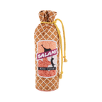 Saucisson debout à étiquette rose ornée d'un chat noir