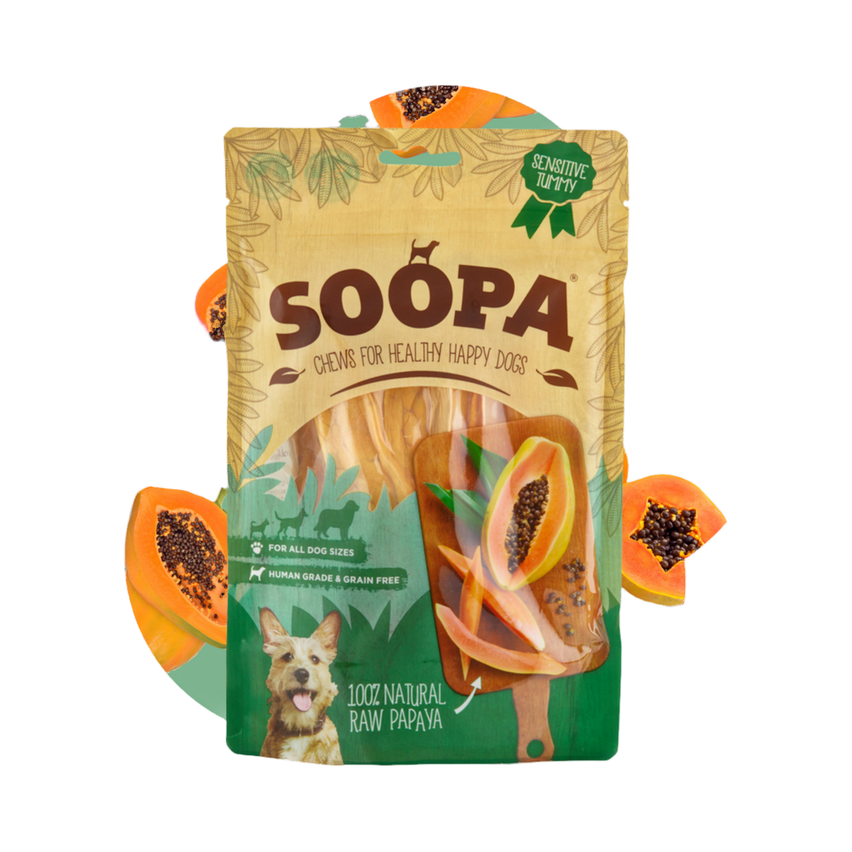 Sachet Soopa papaye séchée avec tranches de papaye