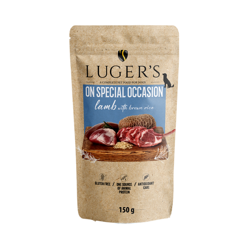 Pâtée monoprotéine Luger's On Special Occasion agneau et riz brun – sachet 150 g