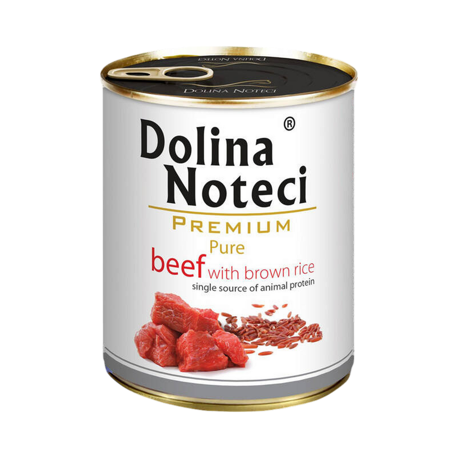 Pâtée monoprotéine Dolina Noteci Premium Pure bœuf et riz brun – boîte 400 g