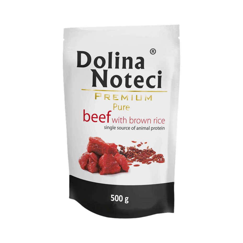 Pâtée monoprotéine Dolina Noteci Premium Pure bœuf et riz brun – sachet 150 g