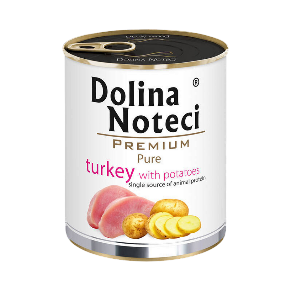 Pâtée monoprotéine Dolina Noteci Premium Pure dinde et pommes de terre – boîte 800 g