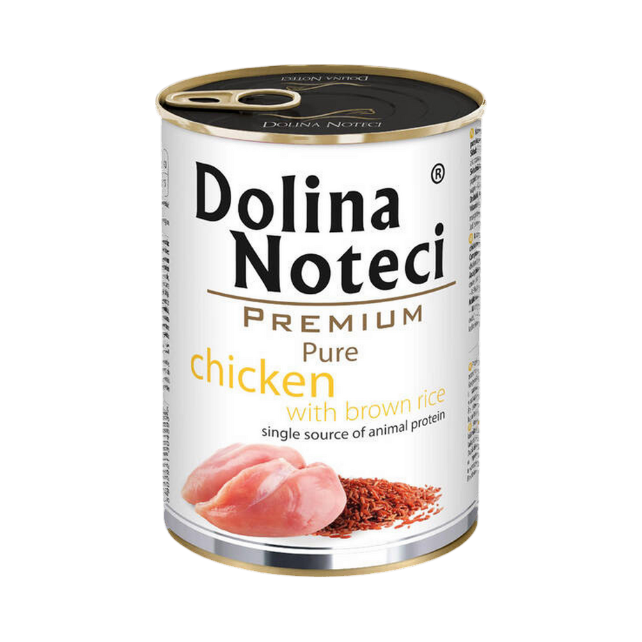 Pâtée monoprotéine Dolina Noteci Premium Pure poulet et riz brun – boîte 400 g