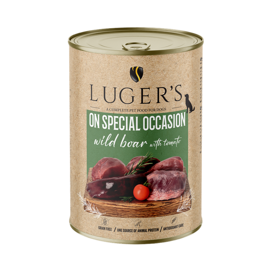 Pâtée monoprotéine Luger's On Special Occasion sanglier et tomate – boîte 400 g