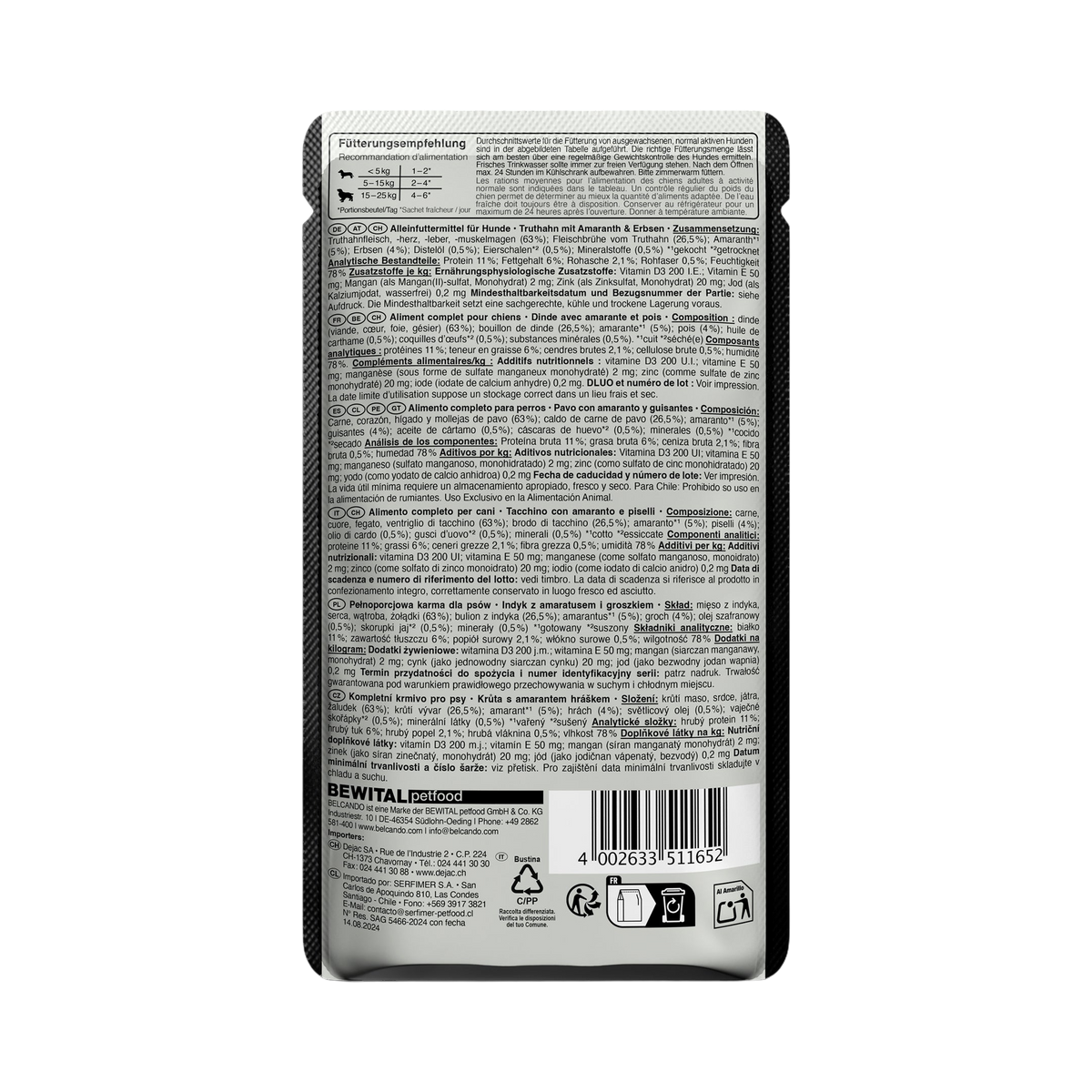 Dos du sachet avec composition et code-barres