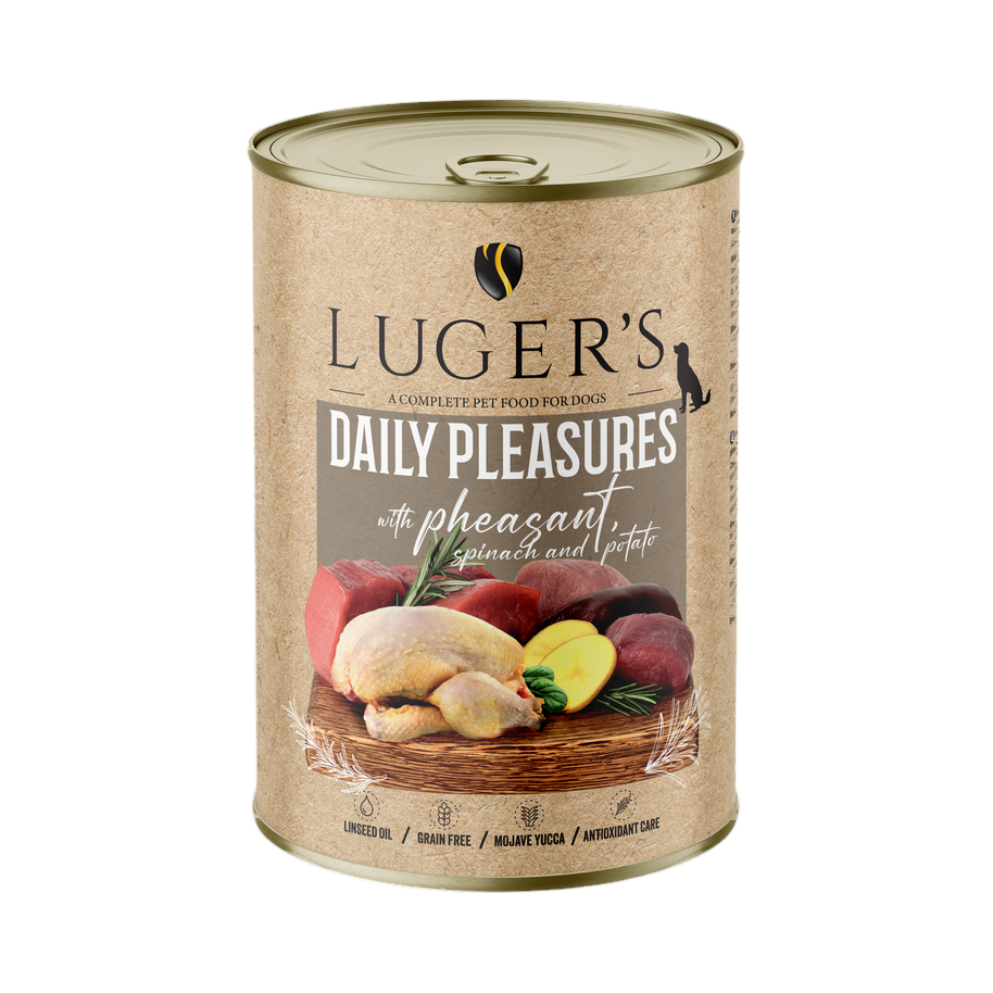 Pâtée Luger's Daily Pleasures faisan, épinards et pomme de terre – boîte 400 g