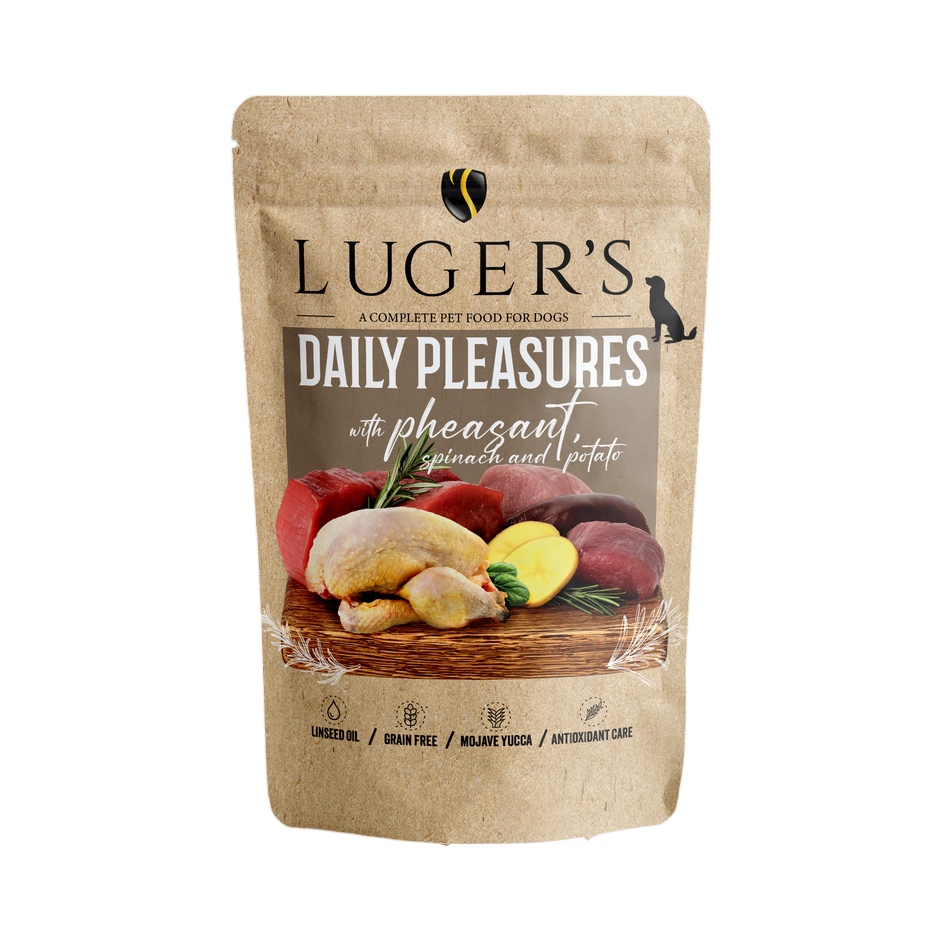 Pâtée Luger's Daily Pleasures faisan, épinards et pomme de terre – sachet 500 g