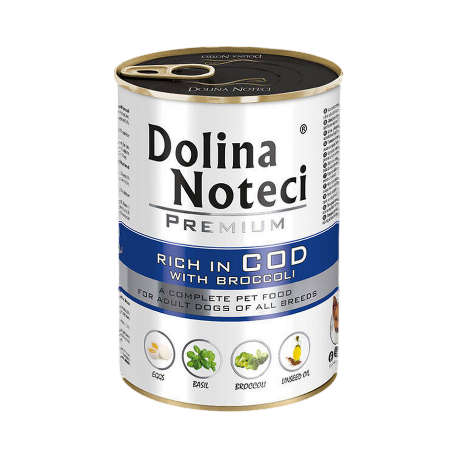 Pâtée Dolina Noteci Premium riche en cabillaud et brocoli – boîte 400 g