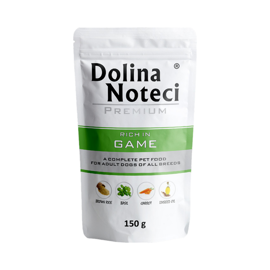 Pâtée Dolina Noteci Premium riche en gibier – sachet 150 g