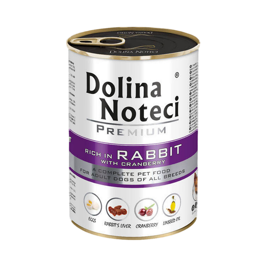 Pâtée Dolina Noteci Premium riche en lapin et canneberges – boîte 400 g