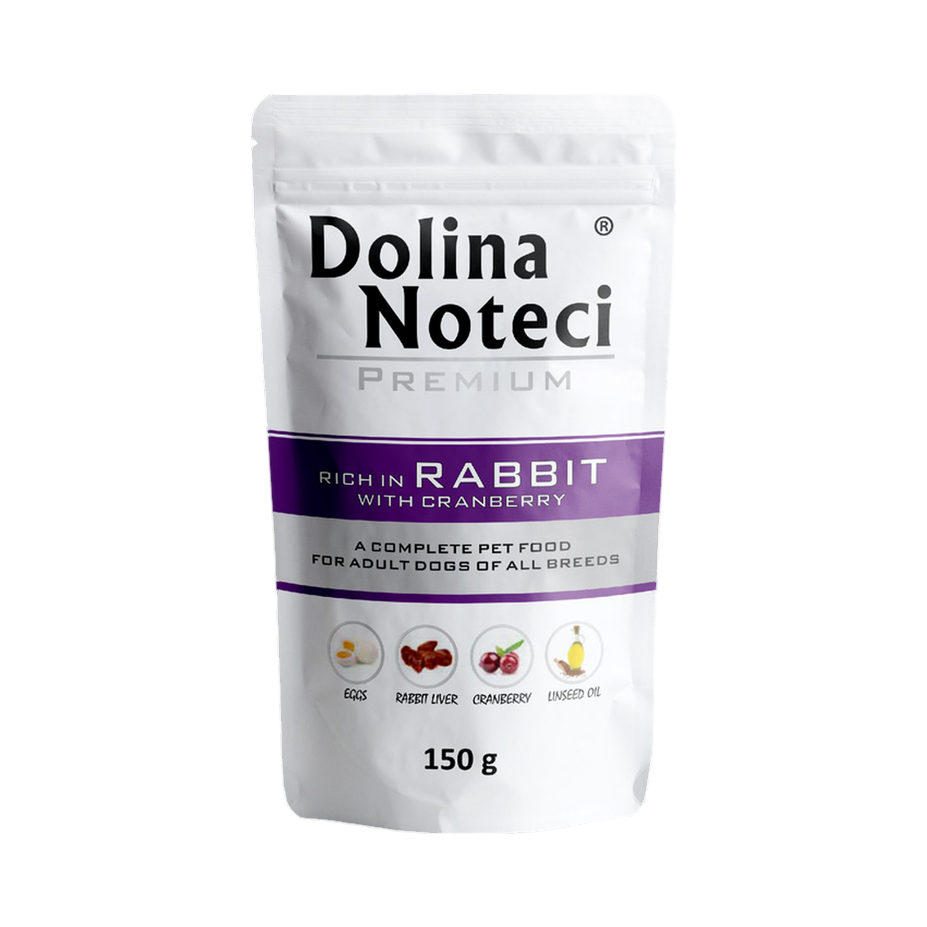 Pâtée Dolina Noteci Premium riche en lapin et canneberges – sachet 150 g
