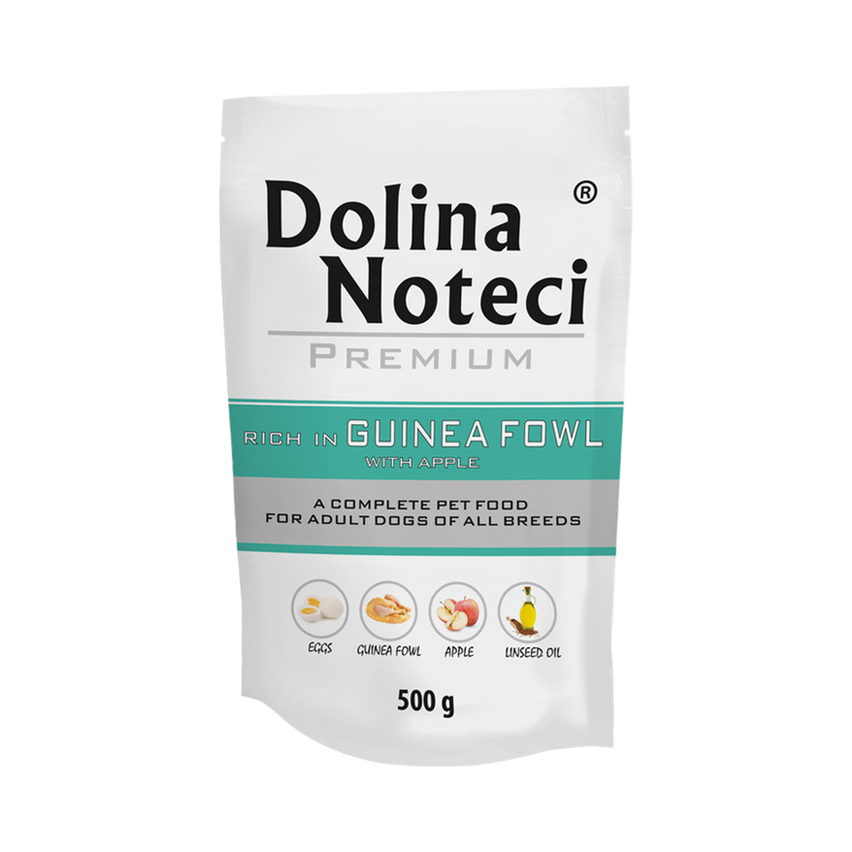 Pâtée Dolina Noteci Premium riche en pintade et pomme – sachet 500 g