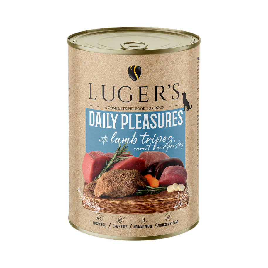 Pâtée Luger's Daily Pleasures tripes d'agneau, carotte et persil – boîte 400 g