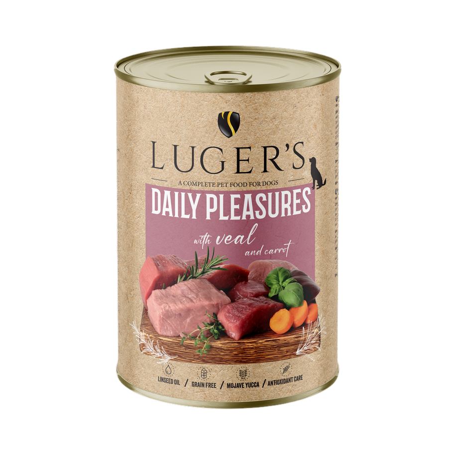 Pâtée Luger's Daily Pleasures veau et carotte – boîte 400 g