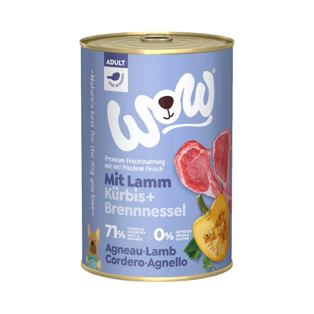 Boîte de conserve bleu lavande WOW Mit Lamm