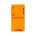 Module orange rectangulaire fermé avec motif de balle