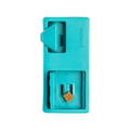 Module turquoise avec clapet pivotant et friandise visible