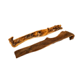 Deux bandes de peau de bœuf séchée dorée