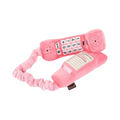 Combiné rose à clavier et cordon torsadé, vu de face