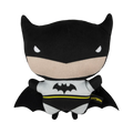 Batman en peluche noire, cape déployée et logo chauve-souris
