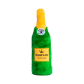 Bouteille verte étiquette Champagne et bouchon doré, de face