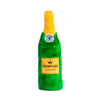 Bouteille verte étiquette Champagne et bouchon doré, de face