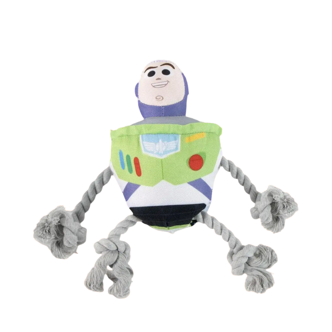 Astronaute violet et vert aux membres en corde grise nouée