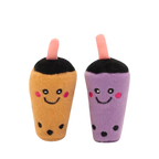 Gobelets orange et violet aux visages souriants et perles noires