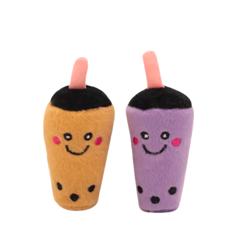 Gobelets orange et violet aux visages souriants et perles noires