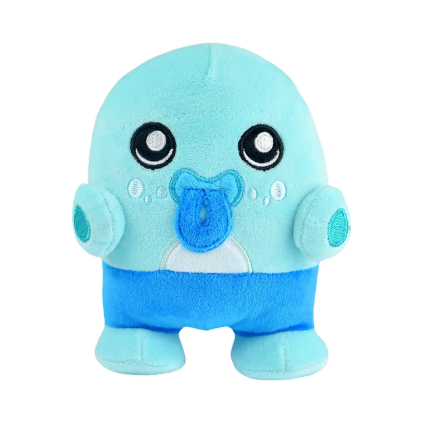 Petit monstre bleu ciel avec tétine et culotte bleues